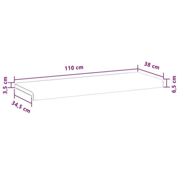 Bänk kudde Sammet (V) Gräddvit Djup 35 cm