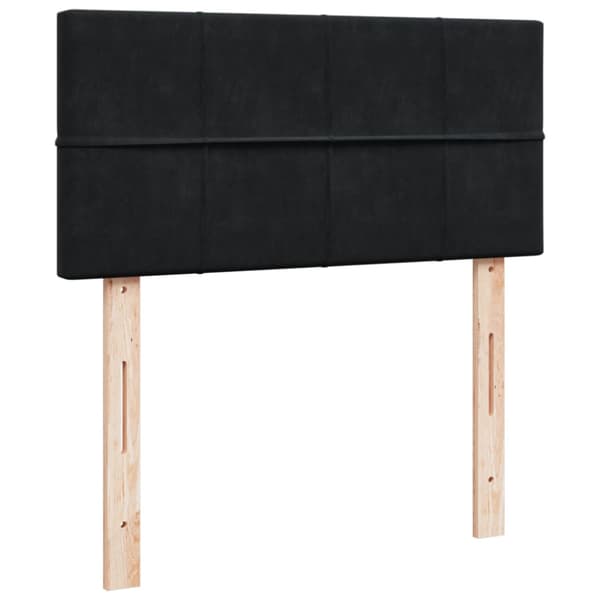 Ramsäng med madrass svart 90x200 cm sammet