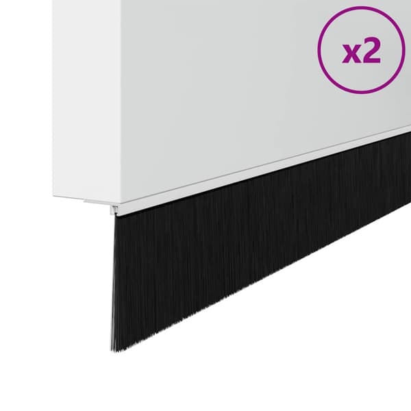 Självhäftande dörrborstlist 2 pcs Vit 100 cm Aluminiumlegering