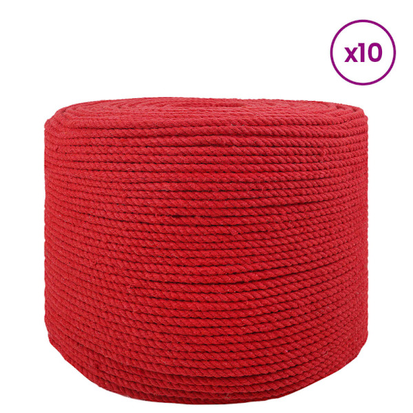 Rep 10 pcs Röd Bomull