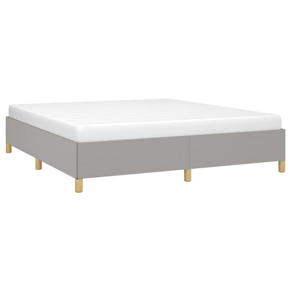 Boxspring-sängram ljusgrå 180x200 cm tyg