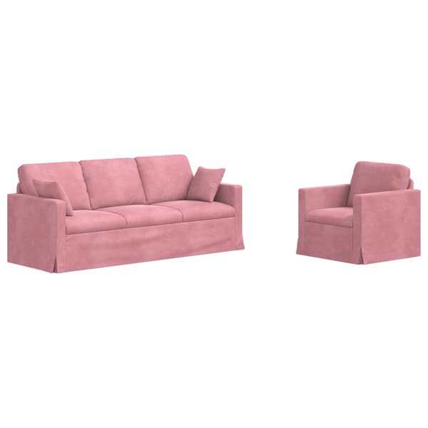 Soffset 2 pcs Rosa 198 x 78 x 80 cm Sammet