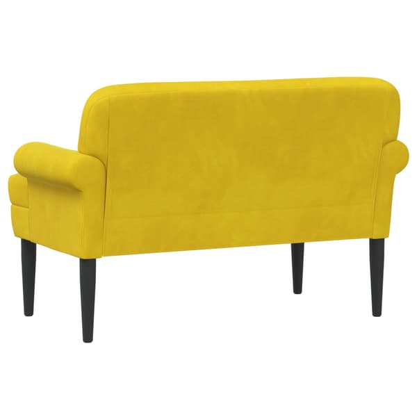 Loveseat med knapprapport Gul 120 x 66 x 78 cm Sammet