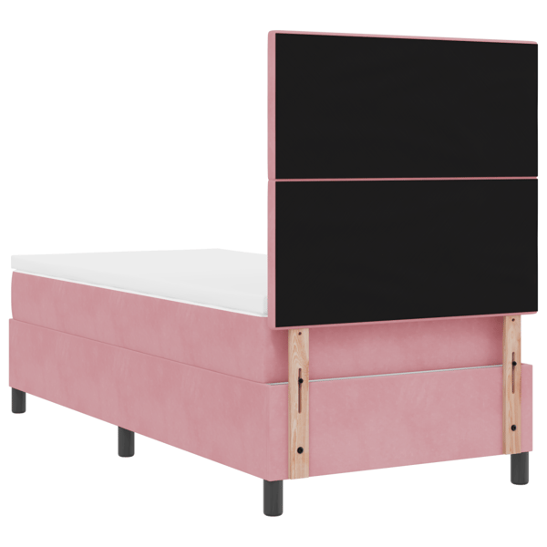 LED Box Säng med huvudgavel Rosa 80 x 200 cm Sammet