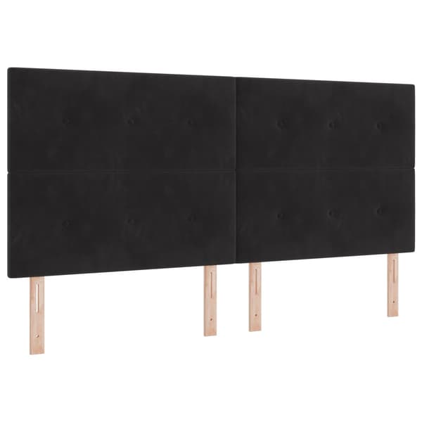 Huvudgavel Svart 200 cm Sammet