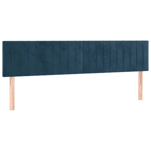 Ramsäng med madrass mörkblå 180x200 cm sammet