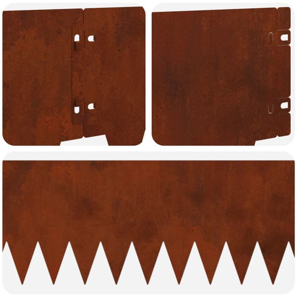 Kant för gräsmatta 20 pcs 103 x 20 cm metall Rostig