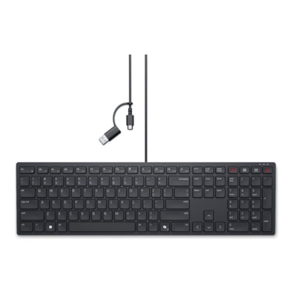 Dell Wired Collaboration Keyboard KB525C - tangentbord - QWERTY - USA, internationellt - svart Inmatningsenhet Svart