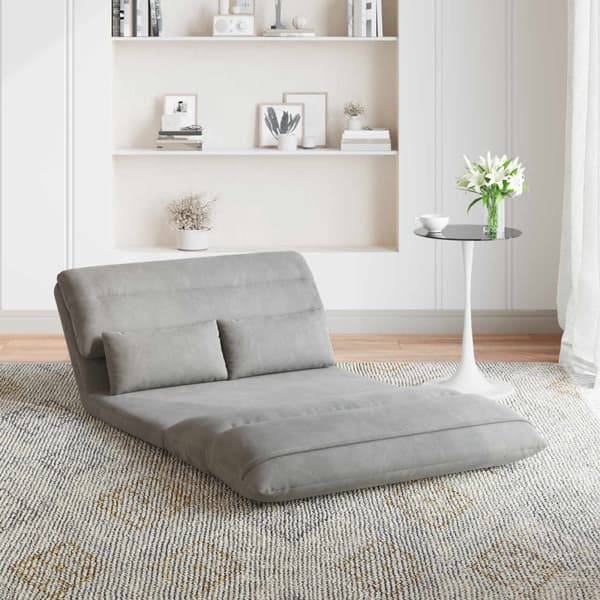 Golvstol Ljusgrå 110 x 82 x 55 cm Sammet