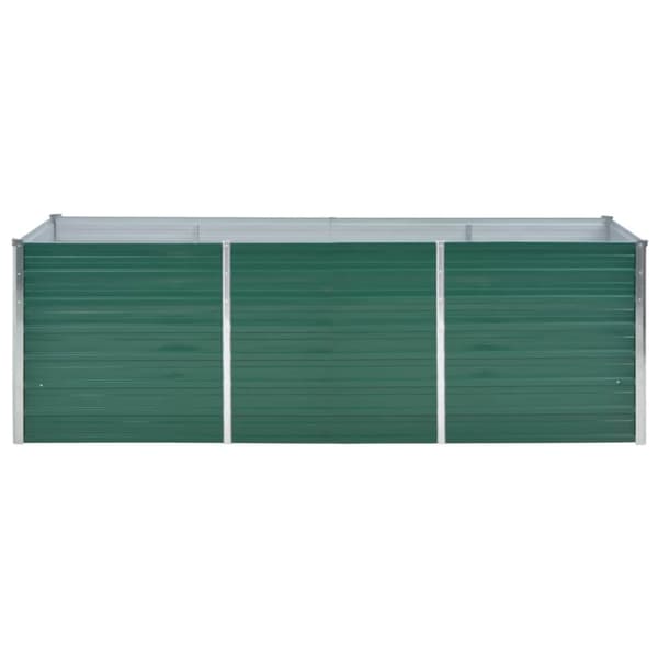 Odlingslåda upphöjd galvaniserat stål 240x80x77 cm grön