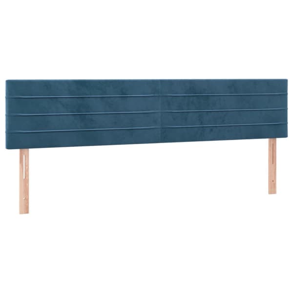 Ramsäng med madrass & LED mörkblå 120x190 cm sammet
