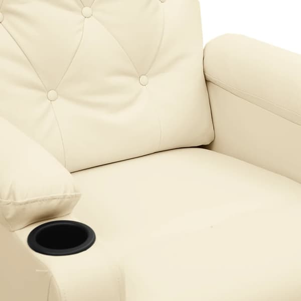Reclinerfåtölj gräddvit konstläder