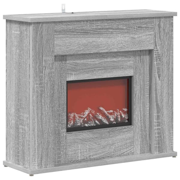 Eldstad med LED-slinga Grå Sonoma 63 x 20 x 54,5 cm