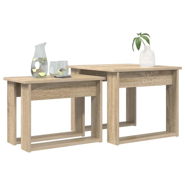 Kaffebordsset 2 pcs Sonoma-ek Konstruerat trä