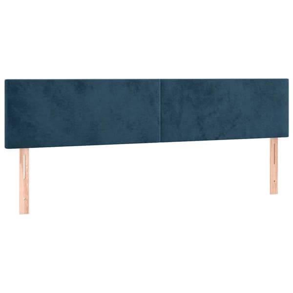 Ramsäng med madrass mörkblå 180x200 cm sammet