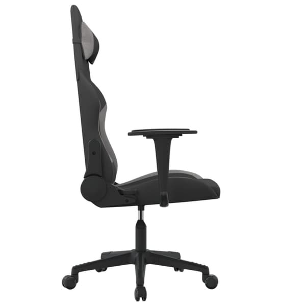 gamingstol svart och ljusgrå tyg