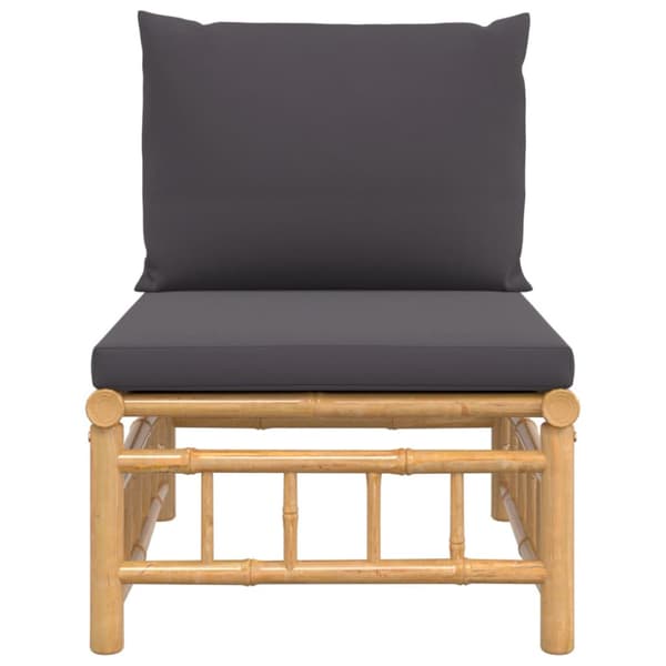 Soffa mittdel med mörkgråa dynor bambu