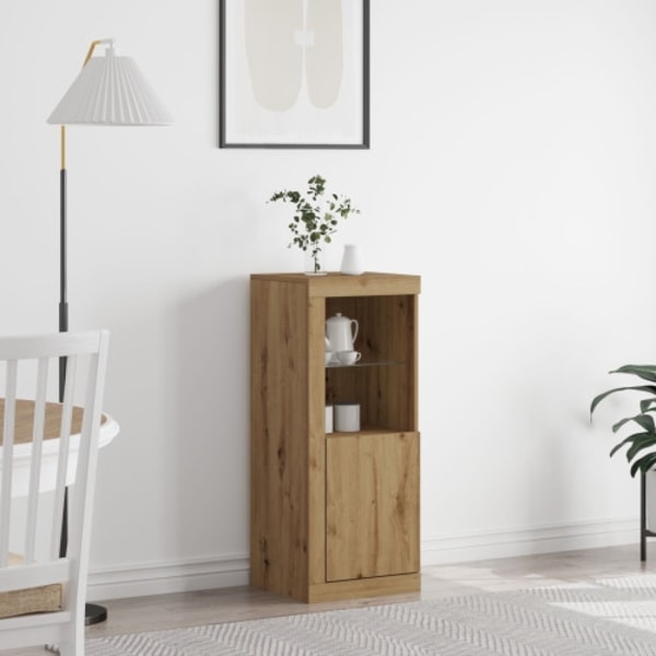 Sideboard med LED-lampor artisan ek 41x37x100 cm