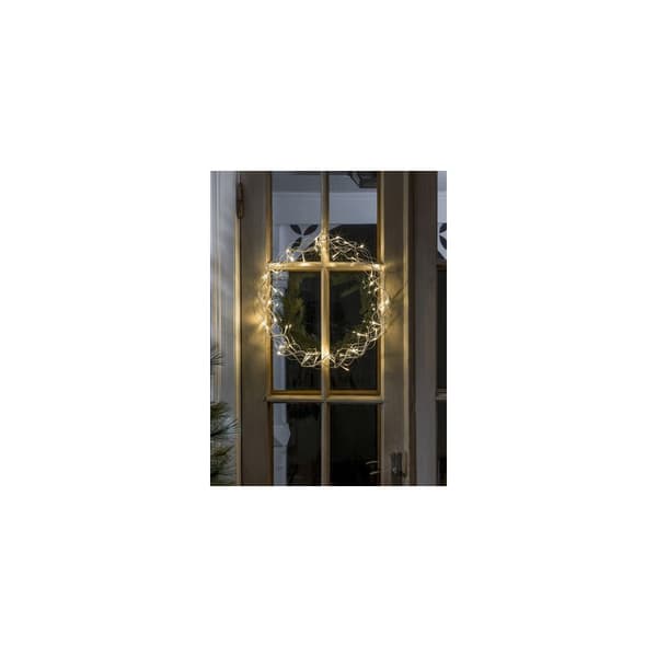 Krans metall 48 varmvit LED 45cm silver
