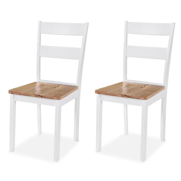 Matgrupp 3 delar MDF och gummiträ vit
