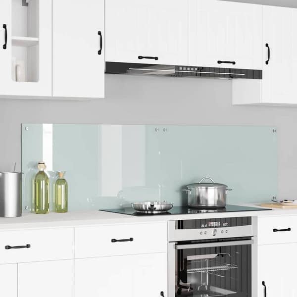 Köksskydd 2 pcs Vit 90 x 50 cm härdat glas