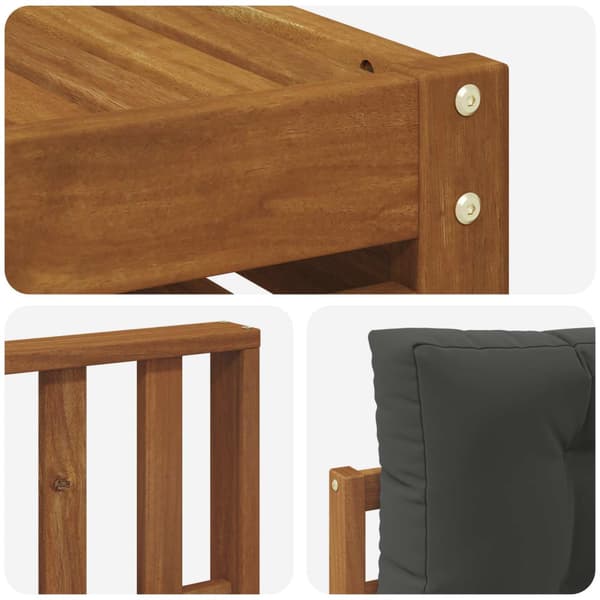 Utomhussoffset med kudde 7 pcs Naturlig och Antracit