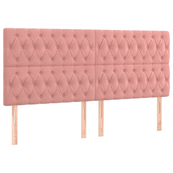 Ramsäng med madrass rosa 180x200 cm sammet