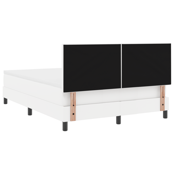 Bäddfjäder med madrass Vit 140 x 200 cm Konstläder