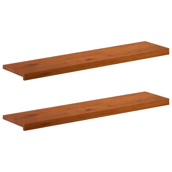 Trappsteg 2 st 110 x 30 x 2 cm Brun Massivt Ekträ