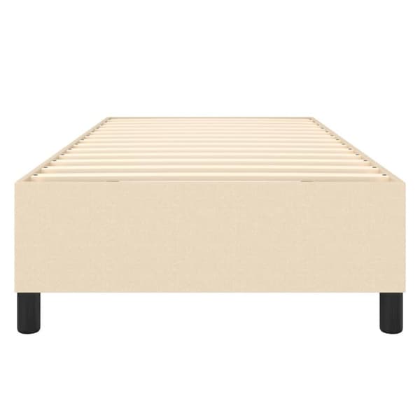 Boxspring-sängram gräddvit 100x200 cm tyg