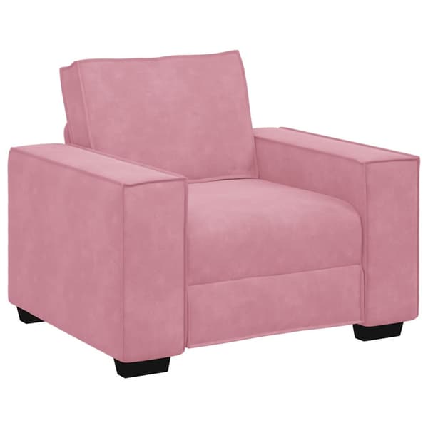 Soffgrupp med dynor 3 delar rosa sammet