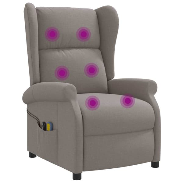 Vingback Elektrisk Massagefåtölj Taupe Tyg