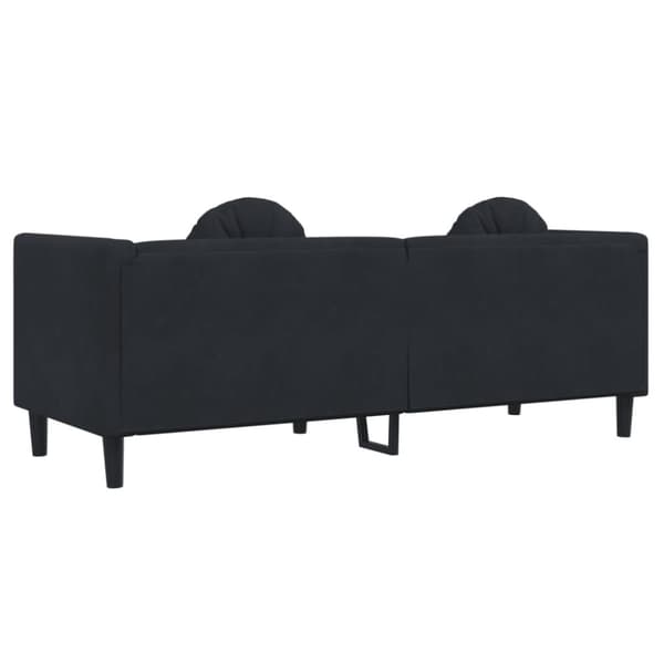 Soffa med kuddar 3-sits svart sammet