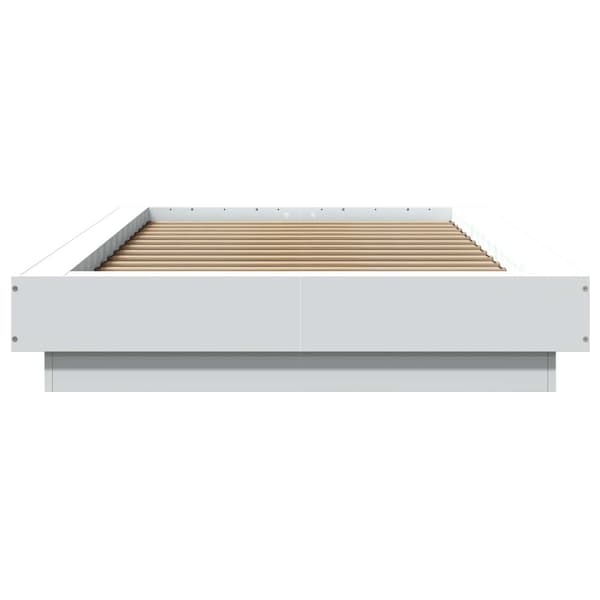 Sängram med LED Vit 80 x 200 cm Konstruerat trä