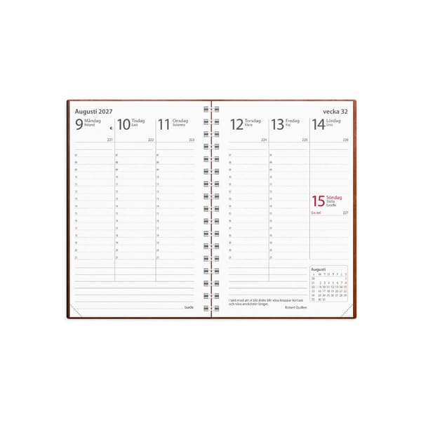 Kalender Prestige 2027 cognac konstläder