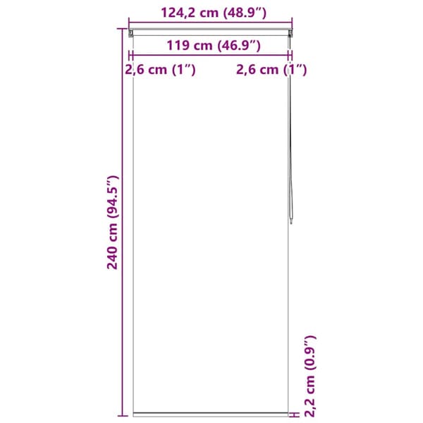 Rullgardin för dusch 120x240 cm vit