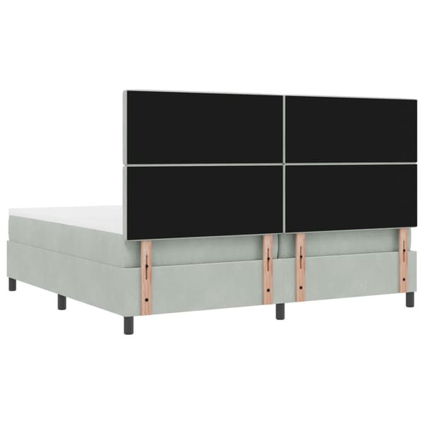 Bäddfjäder med madrass Ljusgrå 200 x 200 cm Sammet