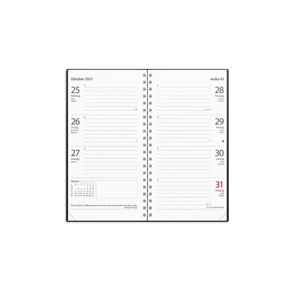 Kalender Master 2027 plast svart