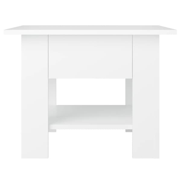 Soffbord vit 55x55x42 cm konstruerat trä