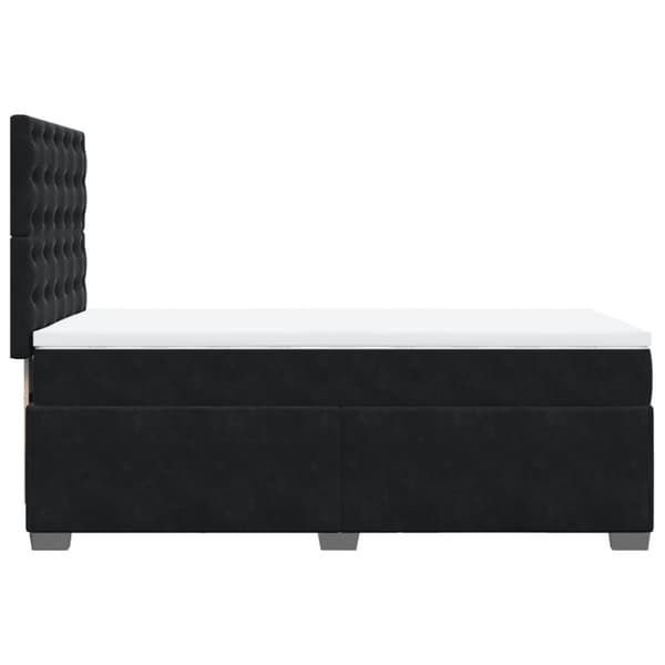 Ramsäng med madrass svart 90x200 cm sammet