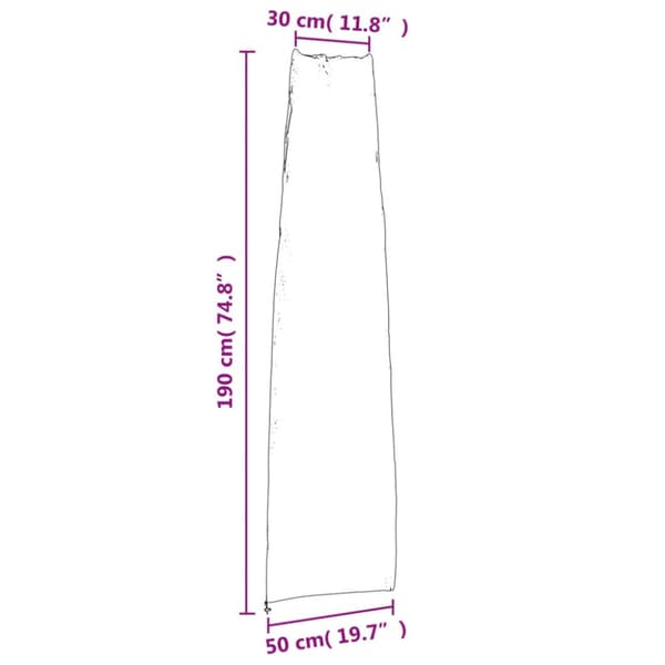Parasollöverdrag 2 st 190x50/30 cm 420D oxford