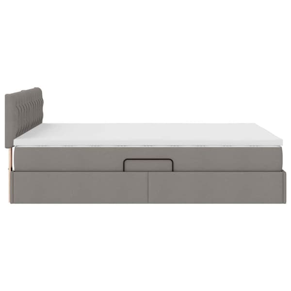 Förvaringssäng med madrass Taupe 140 x 200 cm Sammet