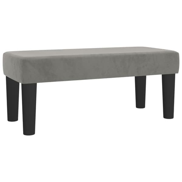 Ramsäng med madrass ljusgrå 90x190 cm sammet