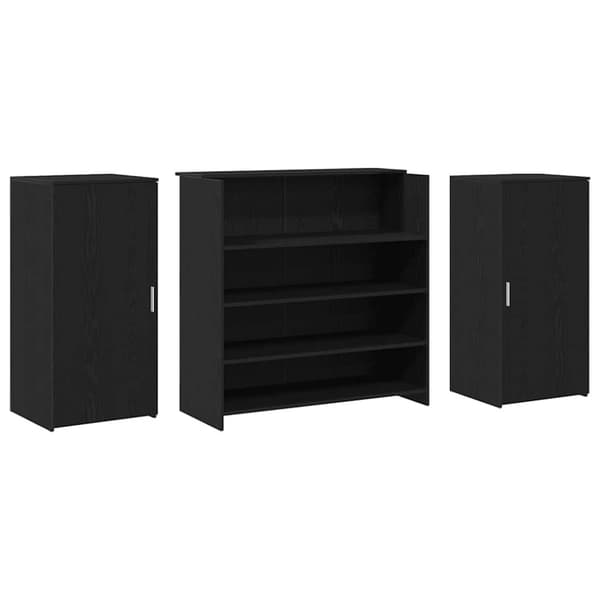 Receptionsdisk svart ek 200x50x103,5 cm konstruerat trä