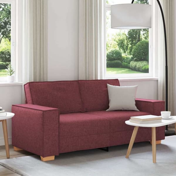 2-sitssoffa vinröd 180x78x84 cm tyg