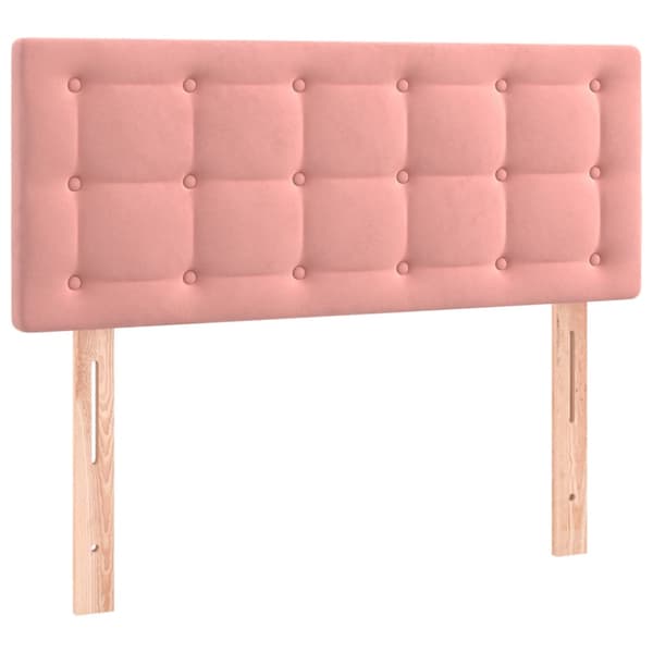 Sänggavel LED rosa 90x5x78/88 cm sammet