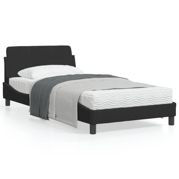 Bed Frame "Dover" Black 100x200 cm Velvet