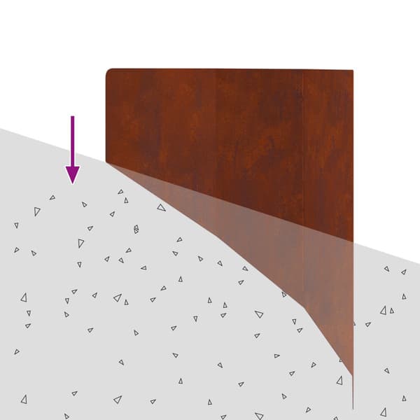 Kant för gräsmatta 100 x 45 cm Stål Rostig