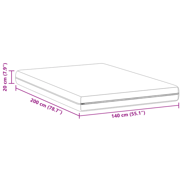 Madrass Vit 140 x 200 cm Pocketfjäder
