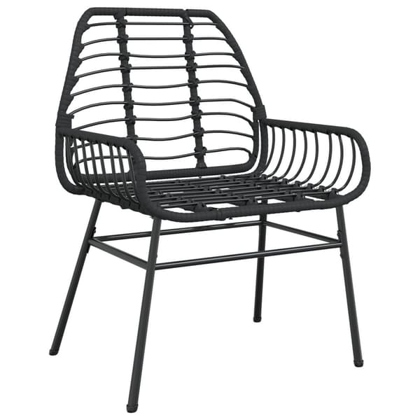 Trädgårdsmöbelset 5 pcs Svart konstrotting